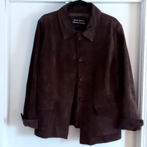 Boston Harbor 1x brown suede leather jacket NWT